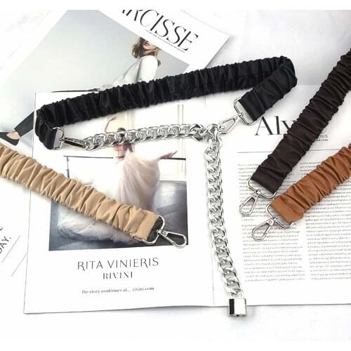 New Elastic Metal Chain Splicing Belt Ladies Dress Cummerbunds Stretch Corset Belts for Women High Quality Coat Ceinture Lock