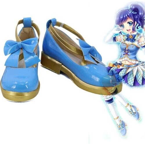 Aikatsu Kiriya Aoi Cosplay Boots Blue Shoes Custom Made