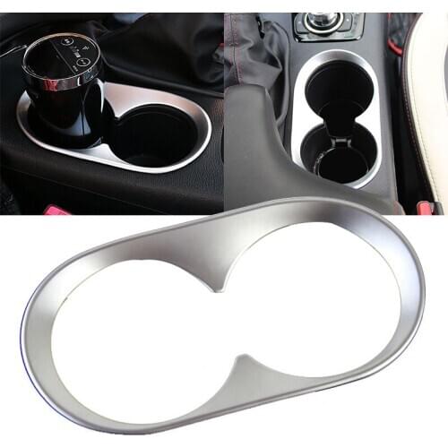 Silver Center Console Cup Holder Cover Trim Frame For Mazda 3 Axela 2014-2016