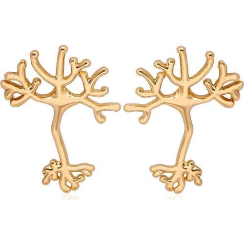 Shuangshuo Neuron Earrings Fashion Jewelry Anatomy Neuron Stud Earrings for Women Biology Earring Tree Earing oorbellen ED066