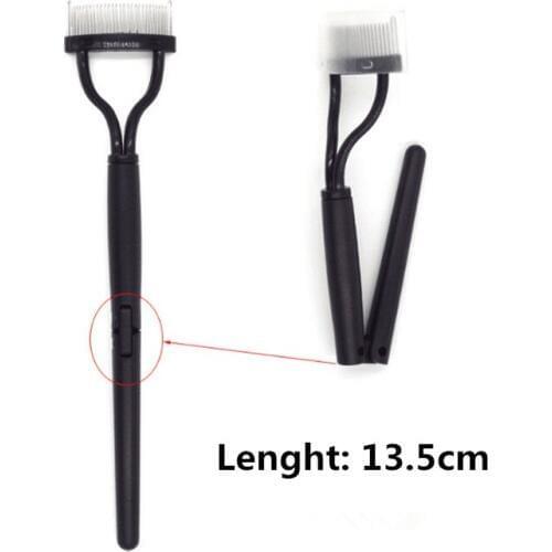 2 Pcs New design Folding Eyelash Brush Portable Eyelash Separator Steel Needle Conjoined Eyelash Comb By Free Shipping