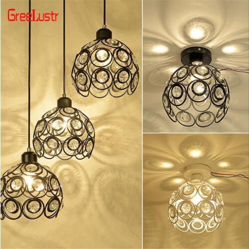 Modern LED Crystal Chandelier Ceiling Luminaria Ceiling Hanging Lamps Lustre PlafonChandeliers For Kitchen Lamparas E27 bulb