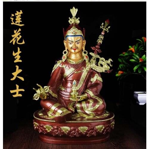 GOOD huge large Buddha HOME Protection # Tibetan Buddhism Padmasambhava Guru Rinpoche Buddha Gilding statue 51CM