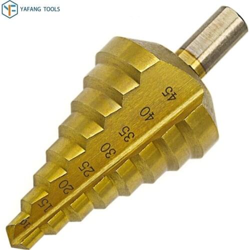 1pcs 10-45mm HSS Titanium Coated Step Drill Bit Wood Metal Acrylic Hole Cutter Straight Flute Core Drill Bit Power Tools