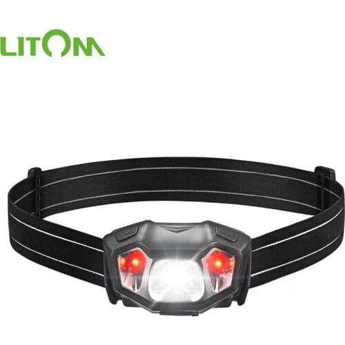 LITOM LED Headlamp Outdoor Super Bright Rechargeable LED Headlamp IPX6 Waterproof Lights with 6 Lighting Modes Camping Head Lamp