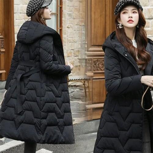 Slim down padded jacket 2021 new down jacket women mid-length padded jacket women winter hooded padded padded jacket