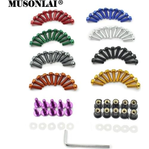10PCS/Set 5mm Motorcycle Windscreen Screws Universal Motorbike Windshield Bolt Kits Fairing Mounting for Kawasaki Honda Yamaha