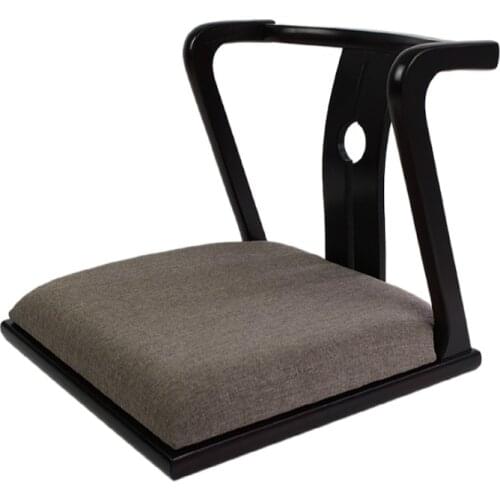Japanese Traditional Zaisu Legss Chair Non-foldable Fixed Back Support for Tatami or Japan Dining Room Tatami Sitting Chair