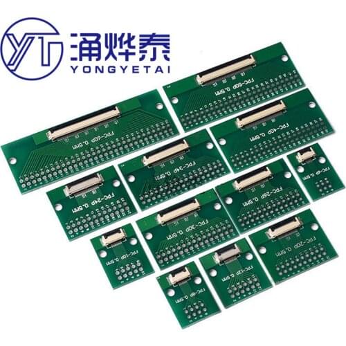 YYT 2PCS FPC/FFC flexible cable adapter board double-sided 0.5MM 1.0MM to 2.54 6-60