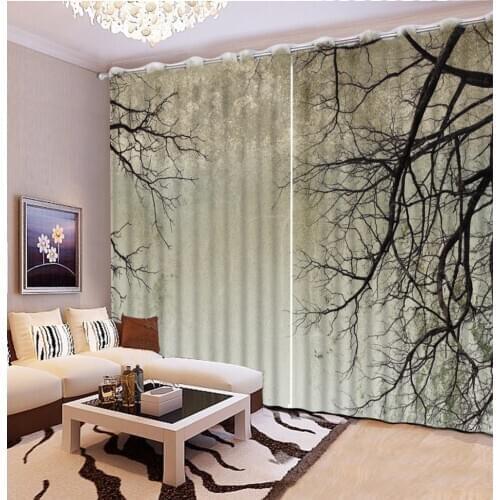 3D Curtain Custom Size Dry Branches Curtains For Living Room Curtain Blackout Bathroom Shower 3D Curtain Blackout