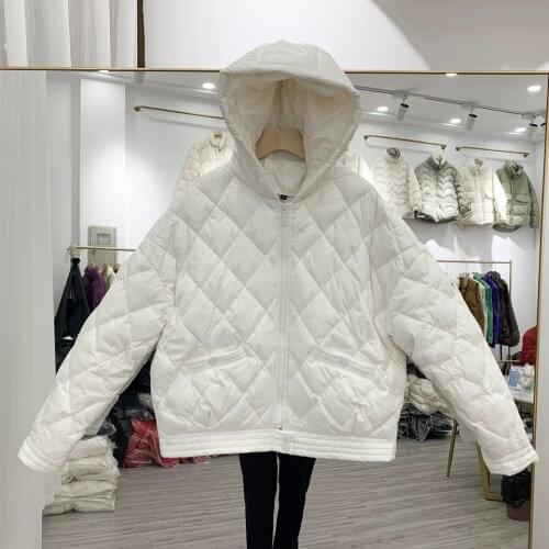 Winter White Duck Down Jacket For Women Short Outwear 2021 New Korean Edition White Down Jacket With Standing Collar Trend