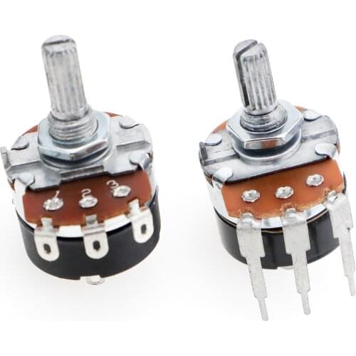 10pcs Dimming speed potentiometer WH138-1 with switch B5K B10K 50K B500K welding wire Round pin Long pin