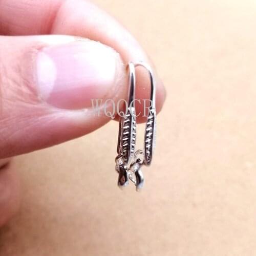 100PCS Genuine 925 Sterling Silver Feathery Womens Ear Hook Earrings Blank Base DIY Jewelry Making Result Accessory Accessories