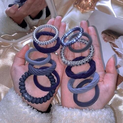 12Pcs/Set Mixed Elastic Nylon Hair Bands For Women Girls Colorful Rubber Band Kids Hair Accessories Headdress Christmas Gift