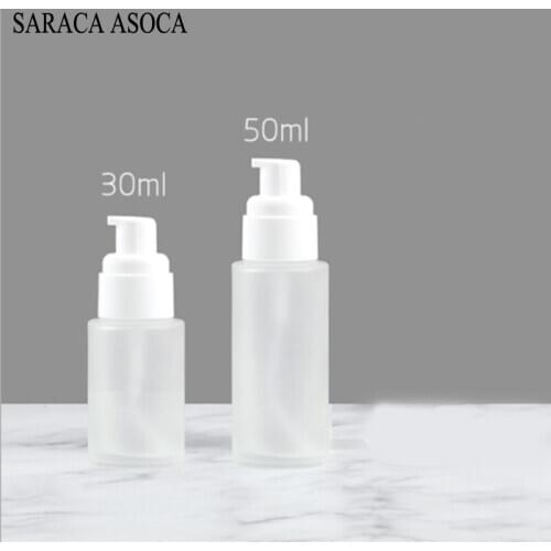 30ML 50ML Glass Empty Bottle Makeup Remover Water Press Bottle Lotion Bottle Travel Perfume Fine Mist Spray Bottle