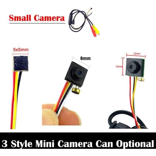 600TVL 5mmx5mm 700TVL 12mmX12mm 800TVL 8mmX8mm Color Smallest Mini Camera Three Style Optional With RCA Connector