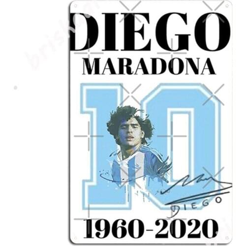 Diego Maradona Metal Signs Garage Decoration Wall Custom Wall Mural Tin sign Posters