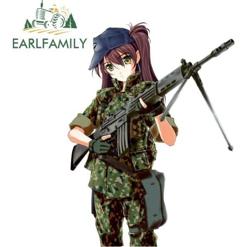 EARLFAMILY 13cm x 9.7cm for Soldier Army Girl Car Stickers Creative Decals Car Accessories RV Skateboard Waterproof DIY Goods