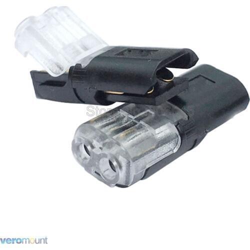 10pcs 2Pin Non-stripped Plugable Wire Terminal Connector Welding Free Quick Cable Clamp Block 2 Way Easy Fit for LED Strip