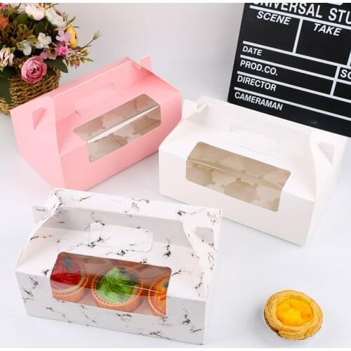 Kraft Cookies Boxes With Window Cake Pie Boxes Favor Boxes For Party Supplies Portable Birthday Cake Box Packaging Containers