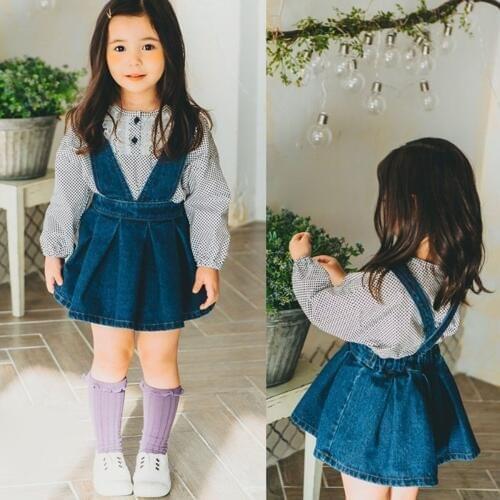 Hot Cute Denim Suspender Skirt Kids Baby Girls Dress Strap Denim Overalls Tutu Skirts Clothes 6M-5Y Casual