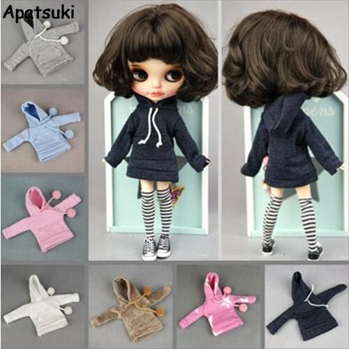 Fashion Handmade Hoodie For Blythe Doll Outfits Sweatshirt Fashion Doll Clothes For Blyth Doll Top Kids Toy 1/6 Doll Accessories