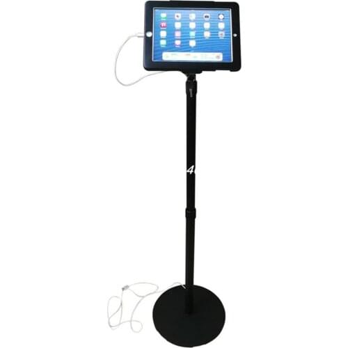 For iPad 2/3/4/air/pro 9.7 inch floor lock stand secure kiosk bracket support height adjustable display on retail store or bank