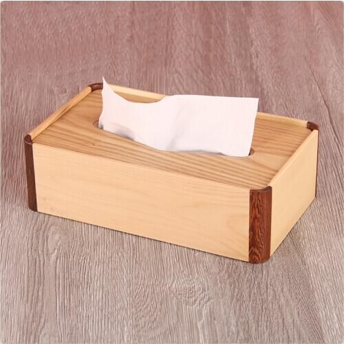 Natural Original Wooden Retro Tissue Box Paper Napkin Extraction Gift Handmade Carton Storage Box Sitting Room Tea Table