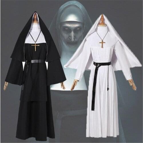 New The Conjuring Scary The Nun Valak Sister Irene Dress Cosplay Costume Halloween Women Dress