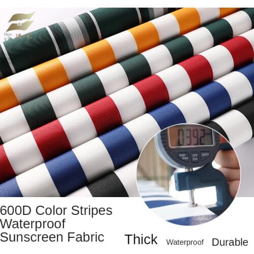 Thickened Waterproof Fabric for Tent Striped 600d Oxford Awning Ripstop Cloth Polyester Textile Outdoor Sewing By The Meter Diy