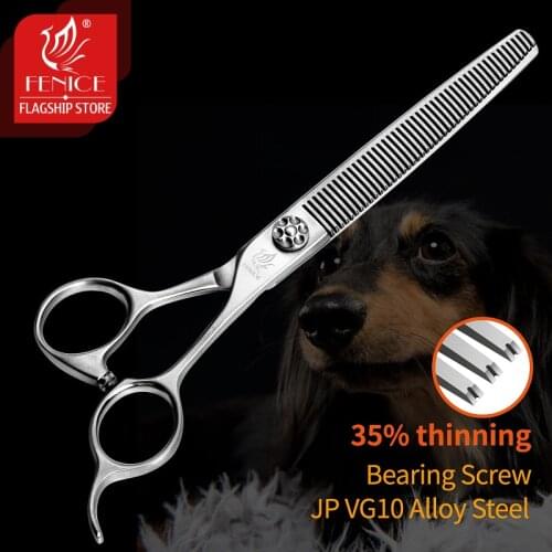 Fenice Professional 6.5/7.0 inch JP VG10 Steel Dog Grooming Scissors for Dogs Thinning Scissors Shears Thinning Rate 35
