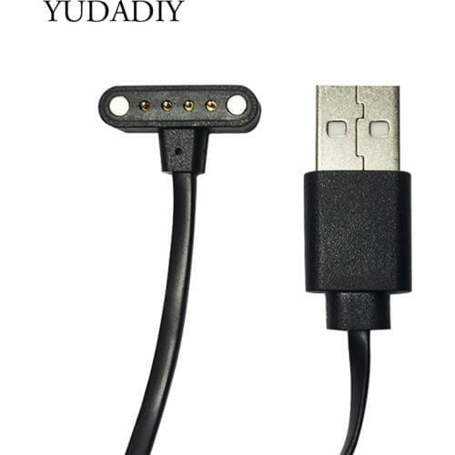 Factory direct wholesale T-shape 4-pin 9mm USB port Universal Smart watch Wristbands magnetic Suction charging Cable 50pcs/pack