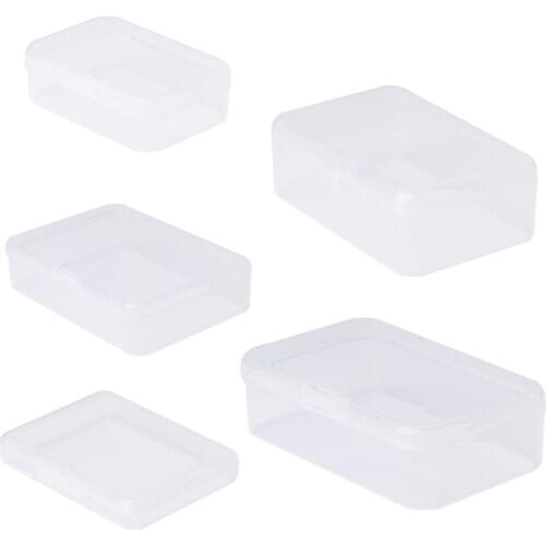 Rectangular Plastic Clear Transparent Storage Box Collection Container Organizer