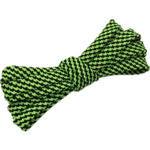Weiou Double Layer Striped Shoelaces 0.7cm Width Flat Black Fluorescent Green Athletic Sport Boot Laces For Sneakers Bootlaces