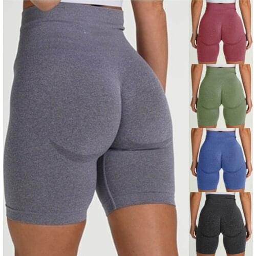 KIWI RATA High Waisted Yoga Shorts for Women Tummy Control Leggings Butt Lifting Textured Workout Shorts