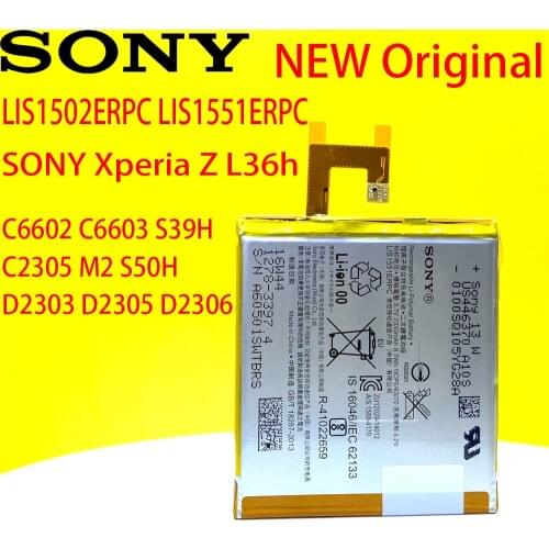 Sony Xperia Z L36h L36 c6602 C6603 S39H C2305 M2 S50H D2303 D2305 D2306 100% Original LIS1502ERPC 2330mAh Battery