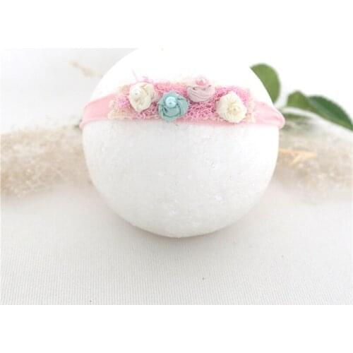 Light pink Felt Flower Headband Baby girl Hair accessories Photo props Handmade newborn photography props