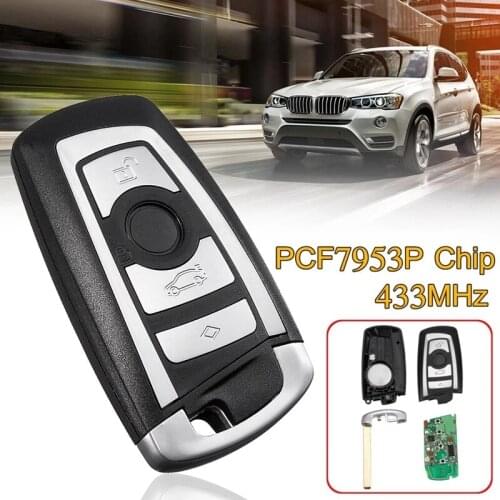 Smart Car Key Remote Shell For-BMW 3 7 F Series X3 CAS4 4 Buttons Fob with PCF7953P Chip 433MHz Key Case Cover