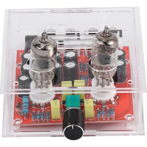 XH-A201 Hifi 6J1 Class A Bile Tube Preamplifier Amplifier Audio Finished Board With Acrylic Chassis