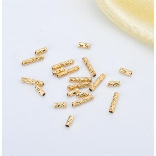 Genuine 18K Yellow Gold Connecting Straight pipe AU750 DIY Material Accessories