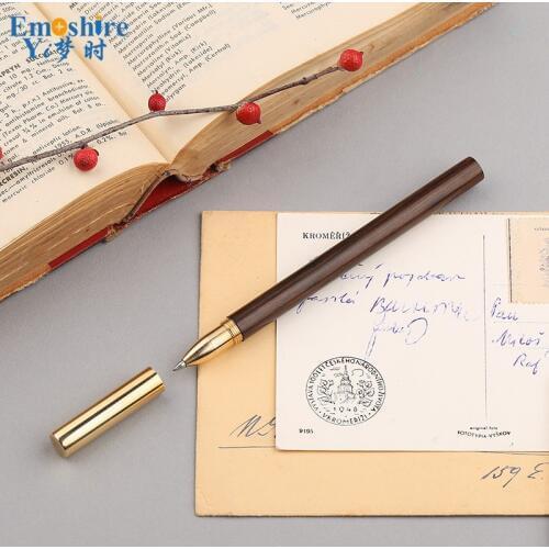Hot Sale Brass Sandalwood Ball Pen Wood Stationery Wooden Ballpoint Pen Business Gift Custom Lettering Logo for Gift P364