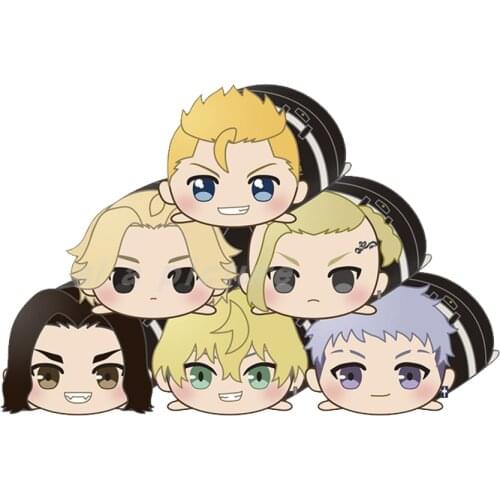 Takerlama 1PCS Tokyo Revengers Keychain Mikey Draken Chifuyu Kazutora Cosplay Keyring Bag Pendant Fans Collection Props