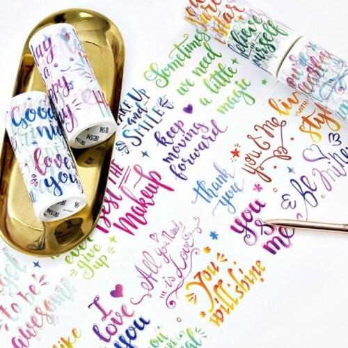 1pcs Washi tape colorful English series 10cm tape album diary DIY decoration 4 selected