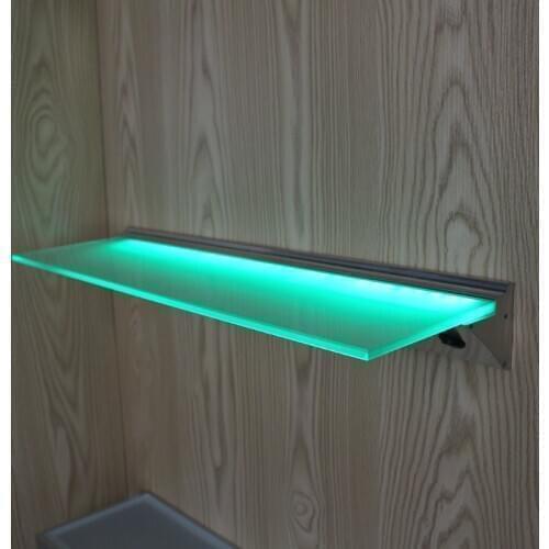 1pcs X60cm Length RGB Blue Wall Shelf SMD LED Profile Light For Clip 8mm Glass Shelf LED Aluminum Glass Shelve Without Glass