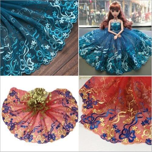 1Yard Lace Trim Mesh Embroidered Flowers Lace Fabric 7.09 Inches Wide DIY High Quality Craft Sewing Dress Clothing Accessories