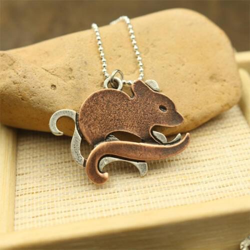 10pcs cute Mouse lovey animals pendant stereoscopic necklace pendant girl jewelry