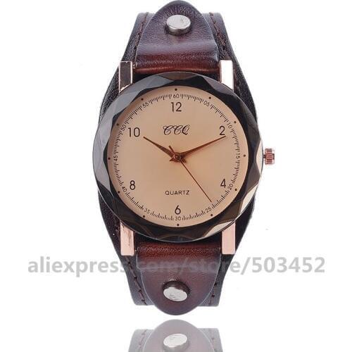 100pcs/lot CCQ 92017 Feminino Clock Casual Genuine Leather Analog Quartz Erkek Kol Saat Factory Price Watches For Men Women