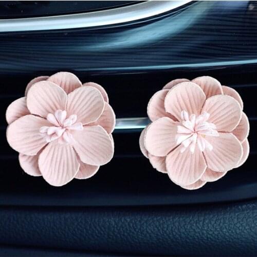 2 Pcs Car Perfume Clip Flower Decor Air Freshener Automobile Air Conditioner Vent Solid Fragrance Smell Diffuser Accessories