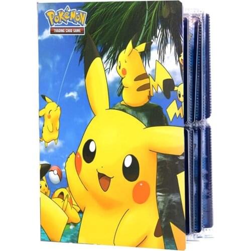 240pcs Pikachu Photo Album Notebook Pokemon Playing Cards Map Display Binder GX VMAX EX Letters Protector Cards Book Folder