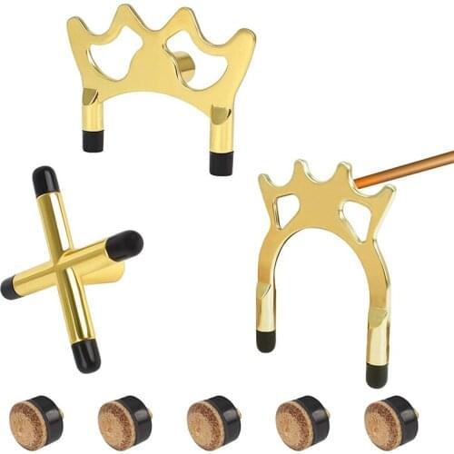 3Pcs Billiard Head Bridge Cue with 5Pcs 12mm Pool Cue Tip,Cue Rest Cross Spider Non-Slip Cue Kit,Billiard Accessories